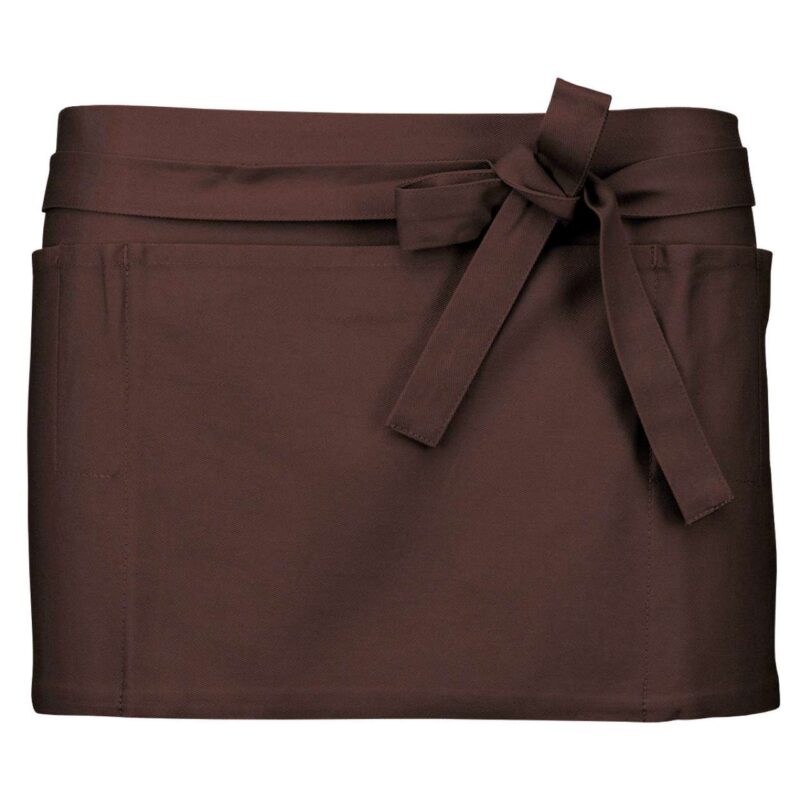 ka886-chocolate-a1 Kariban COTTON SHORT APRON - Σοκολατί