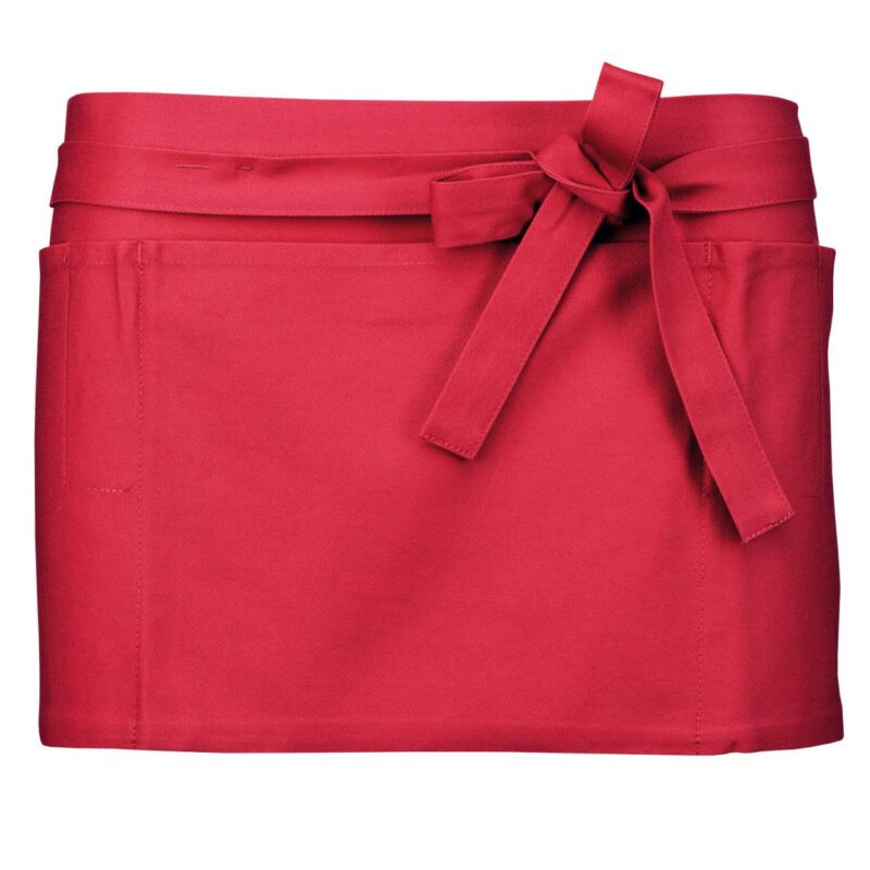 ka886-red-a1 Kariban COTTON SHORT APRON - Κόκκινο