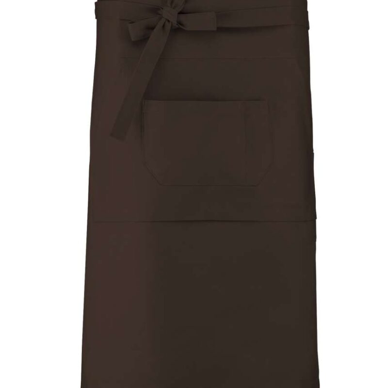 ka887-chocolate-a1 Kariban COTTON LONG APRON - Σοκολατί