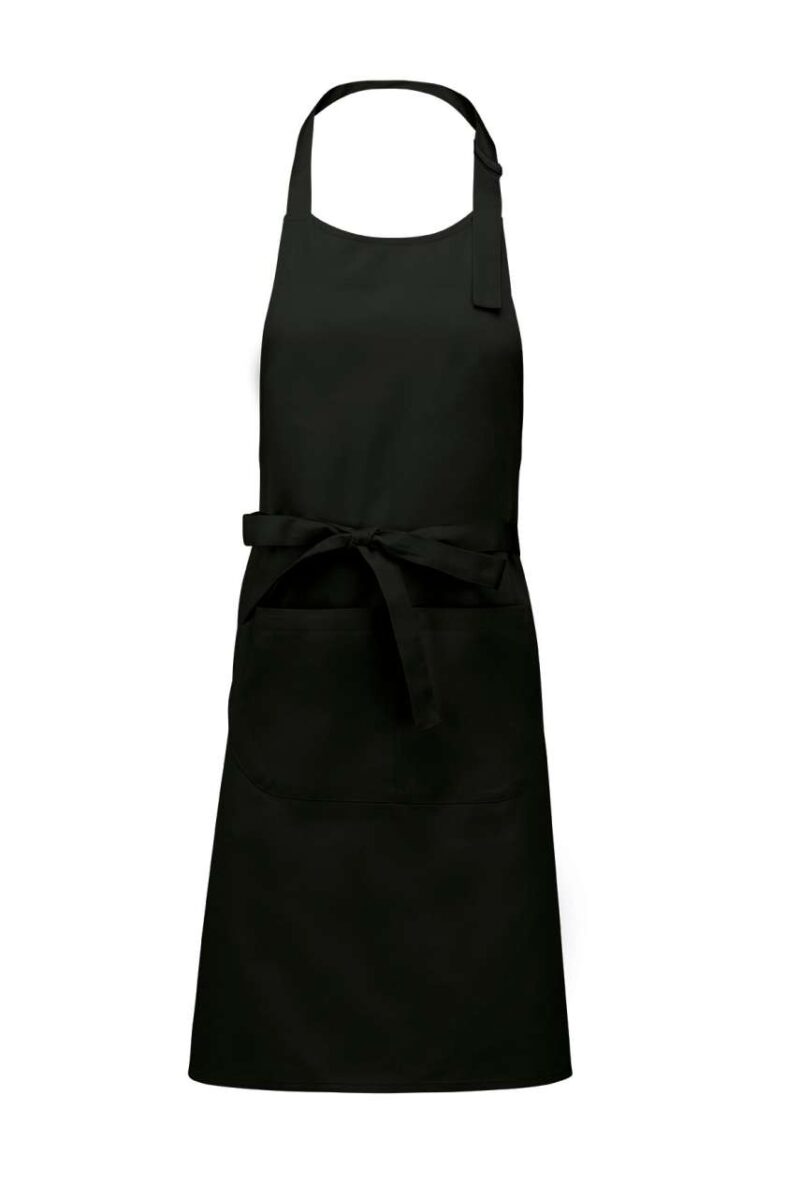 Kariban POLYESTER COTTON APRON WITH POCKET - Μαύρο