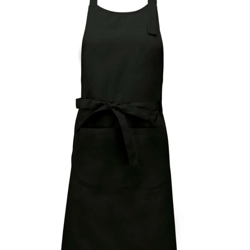 ka890-black-a1 Kariban POLYESTER COTTON APRON WITH POCKET - Μαύρο