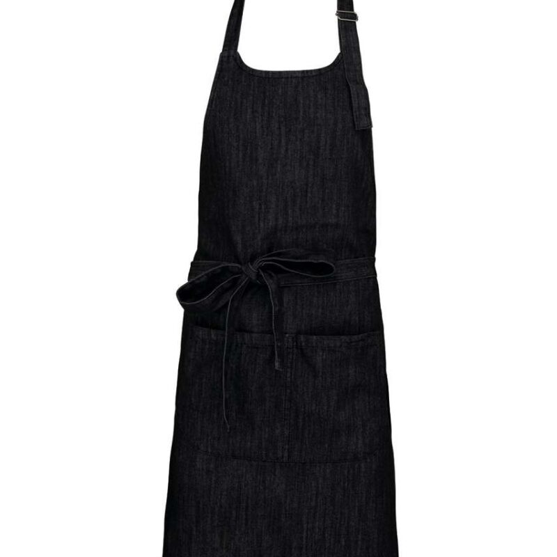 ka890-black_denim-a1 Kariban POLYESTER COTTON APRON WITH POCKET - 65% Βαμβάκι/35% Πολυεστέρας