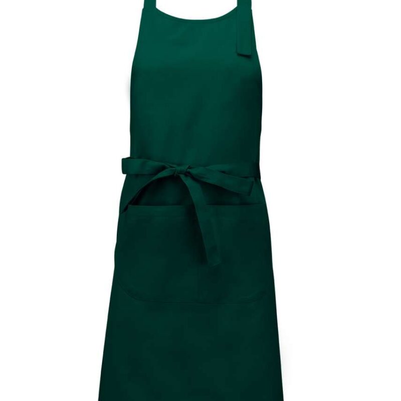Kariban POLYESTER COTTON APRON WITH POCKET - Πράσινο μπουκάλι