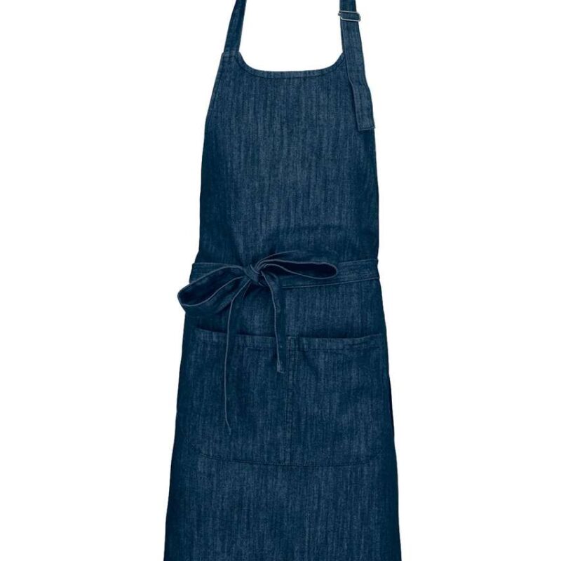 ka890-denim-a2 Kariban POLYESTER COTTON APRON WITH POCKET - 65% Βαμβάκι/35% Πολυεστέρας