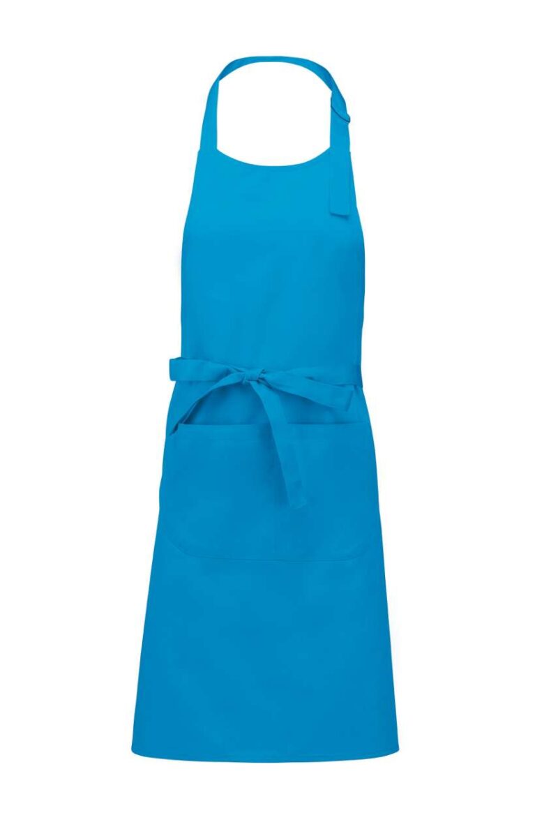 Kariban POLYESTER COTTON APRON WITH POCKET - θαλασσί