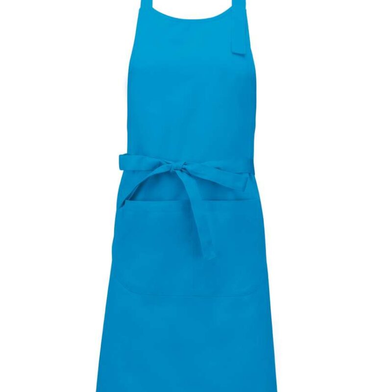 ka890-lagoon-a2 Kariban POLYESTER COTTON APRON WITH POCKET - θαλασσί