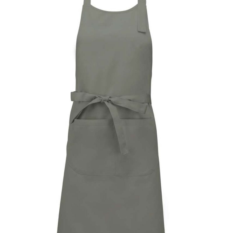 ka890-light_grey-a2 Kariban POLYESTER COTTON APRON WITH POCKET - Ανοιχτό γκρι