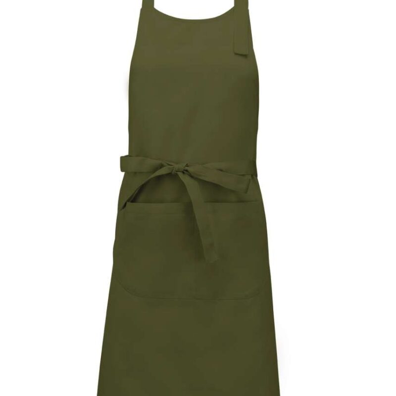 ka890-light_khaki-a1 Kariban POLYESTER COTTON APRON WITH POCKET - Light Khaki