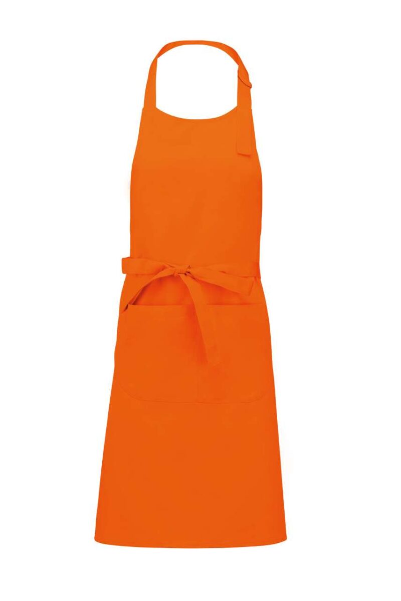 ka890-orange-a1 Kariban POLYESTER COTTON APRON WITH POCKET - πορτοκαλί