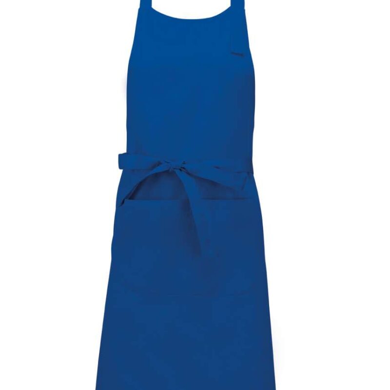 ka890-royal_blue-a1 Kariban POLYESTER COTTON APRON WITH POCKET - Βασιλικό μπλε