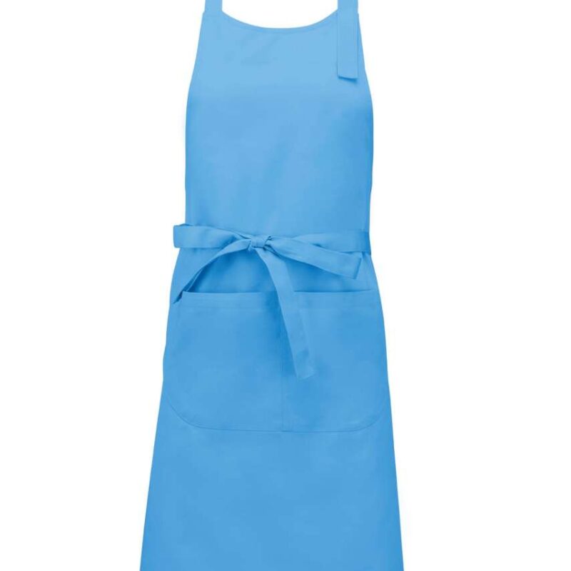 ka890-sky_blue-a1 Kariban POLYESTER COTTON APRON WITH POCKET - Γαλάζιο