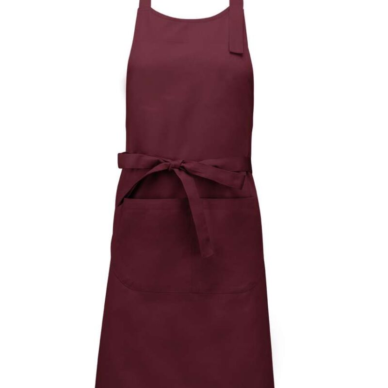 Kariban POLYESTER COTTON APRON WITH POCKET - Κρασί