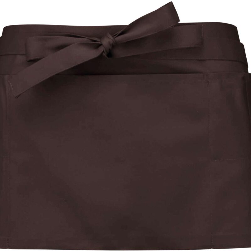 ka896-chocolate-a1 Kariban POLYCOTTON SHORT APRON - Σοκολατί