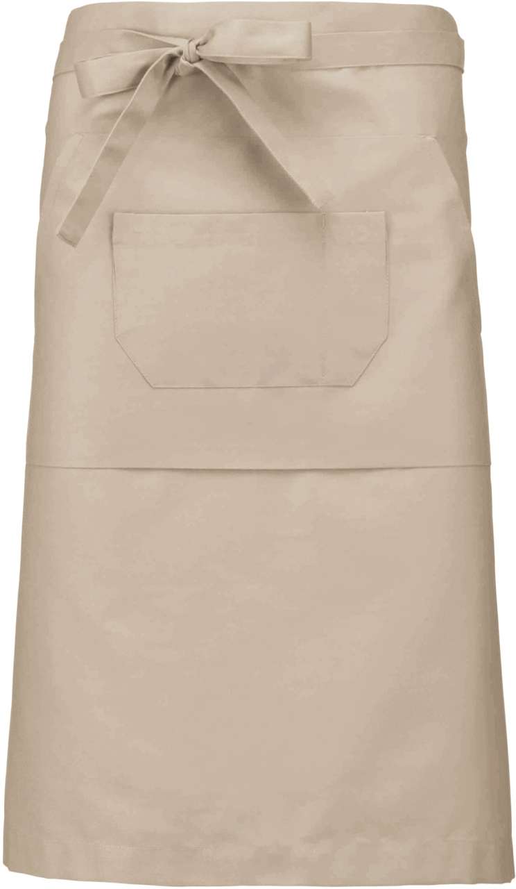 Kariban POLYCOTTON LONG APRON - μπεζ