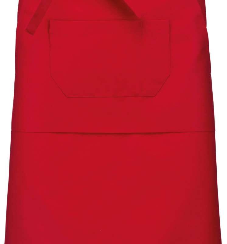 ka897-red-a1 Kariban POLYCOTTON LONG APRON - Κόκκινο