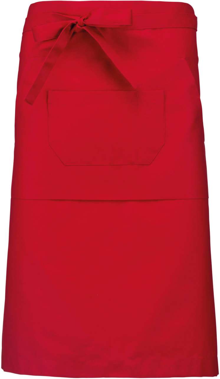 ka897-red-a1 Kariban POLYCOTTON LONG APRON - Κόκκινο