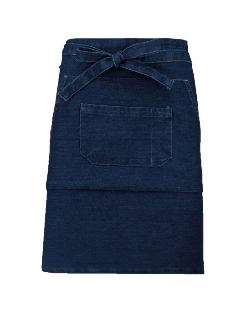 ka898-denim-a1 Kariban Μεσαίου μήκους βαμβακερή ποδιά - τζιν