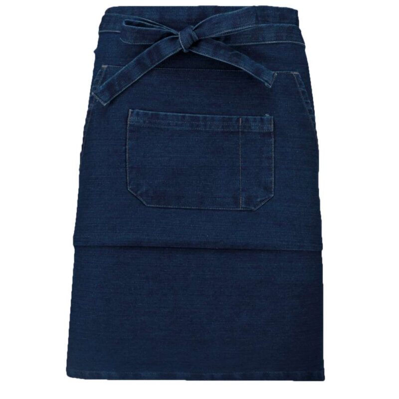 ka898-denim-a1 Kariban Μεσαίου μήκους βαμβακερή ποδιά - τζιν