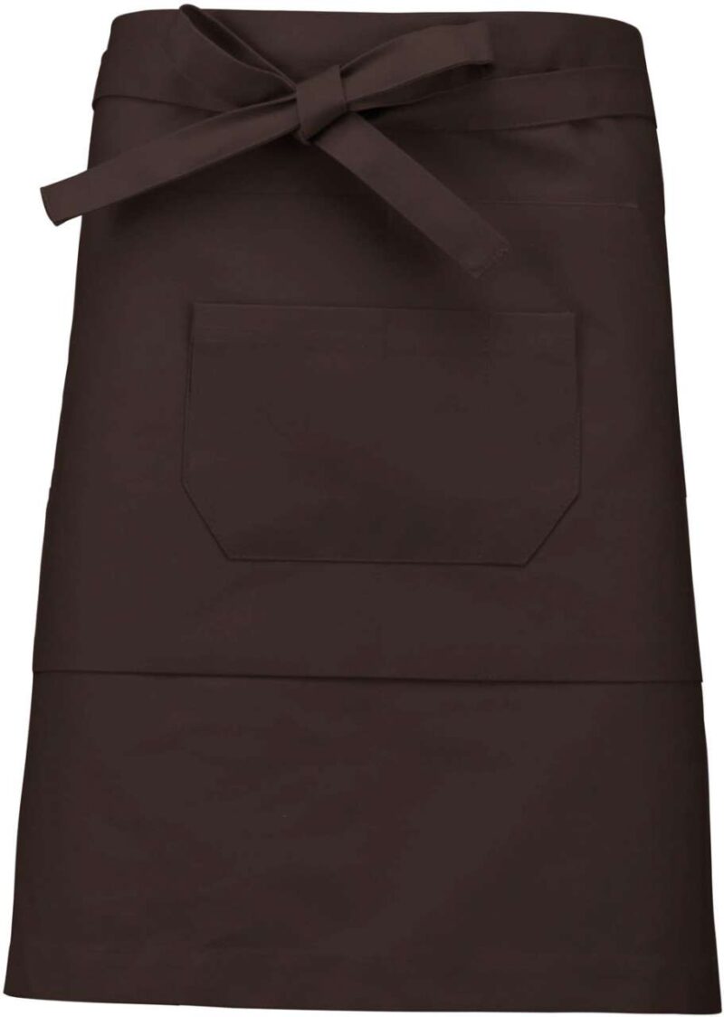ka899-chocolate-a1 Kariban POLYCOTTON MID-LENGTH APRON - Σοκολατί