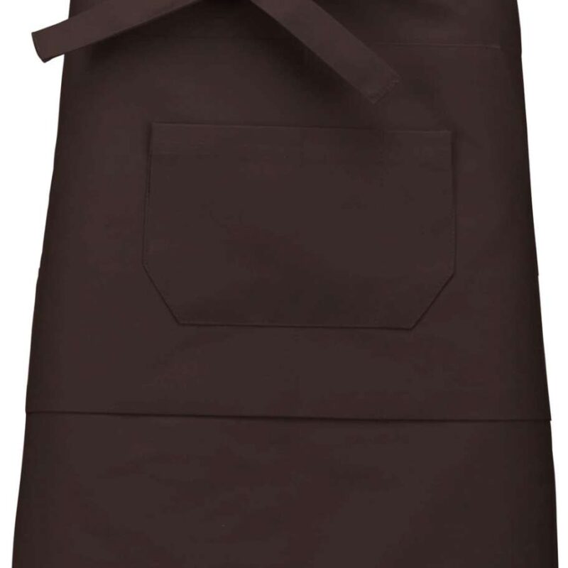 ka899-chocolate-a1 Kariban POLYCOTTON MID-LENGTH APRON - Σοκολατί