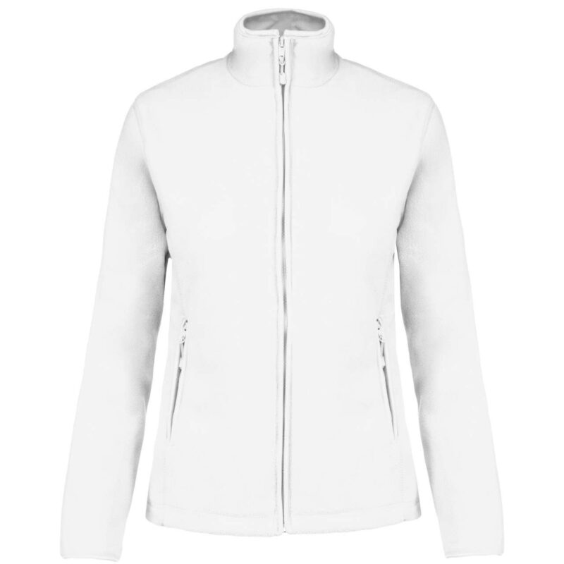 ka907-white-a1 Kariban MAUREEN - LADIES' JACKET FULL MICROFLEECE ZIP - Λευκό