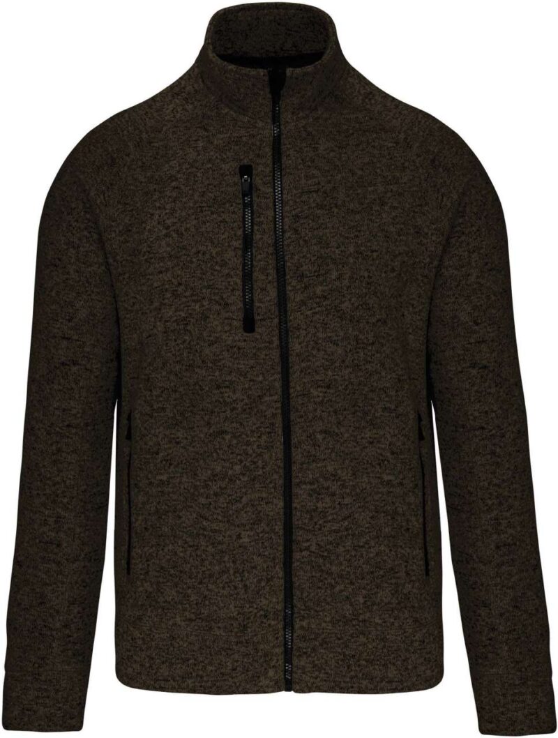 ka9106-dark_khaki_melange-a1 Kariban MEN'S HEATHER JACKET FULL ZIP - Dark Khaki Melange