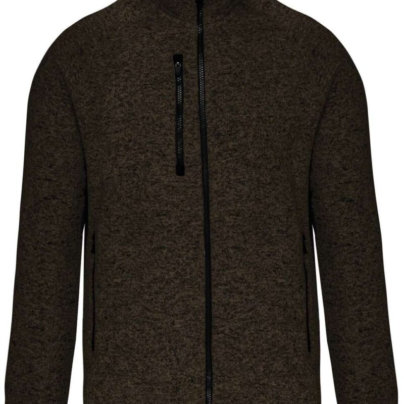 ka9106-dark_khaki_melange-a1 Kariban MEN'S HEATHER JACKET FULL ZIP - Dark Khaki Melange