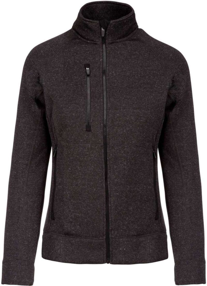 ka9107-dark_grey_melange-a1 Kariban LADIES' FULL ZIP HEATHER JACKET - Dark Grey Melange