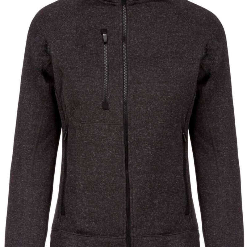 ka9107-dark_grey_melange-a1 Kariban LADIES' FULL ZIP HEATHER JACKET - Dark Grey Melange