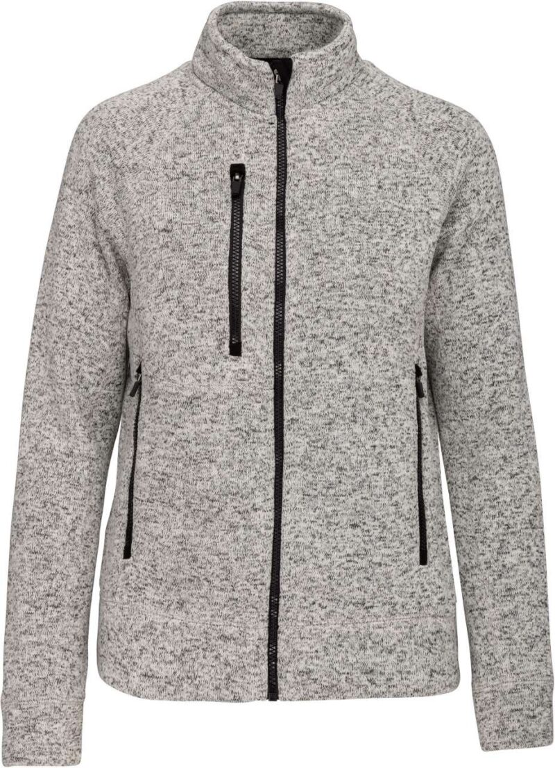 ka9107-light_grey_melange-a1 Kariban LADIES' FULL ZIP HEATHER JACKET - Light Grey Mélange