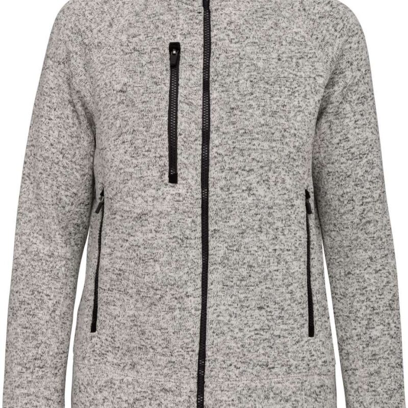 ka9107-light_grey_melange-a1 Kariban LADIES' FULL ZIP HEATHER JACKET - Light Grey Mélange