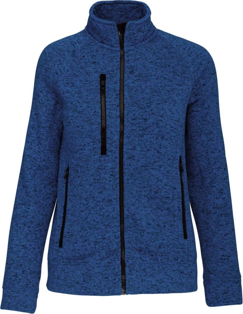 ka9107-light_royal_blue_melange-a1 Kariban LADIES' FULL ZIP HEATHER JACKET - Light Royal Blue Mélange