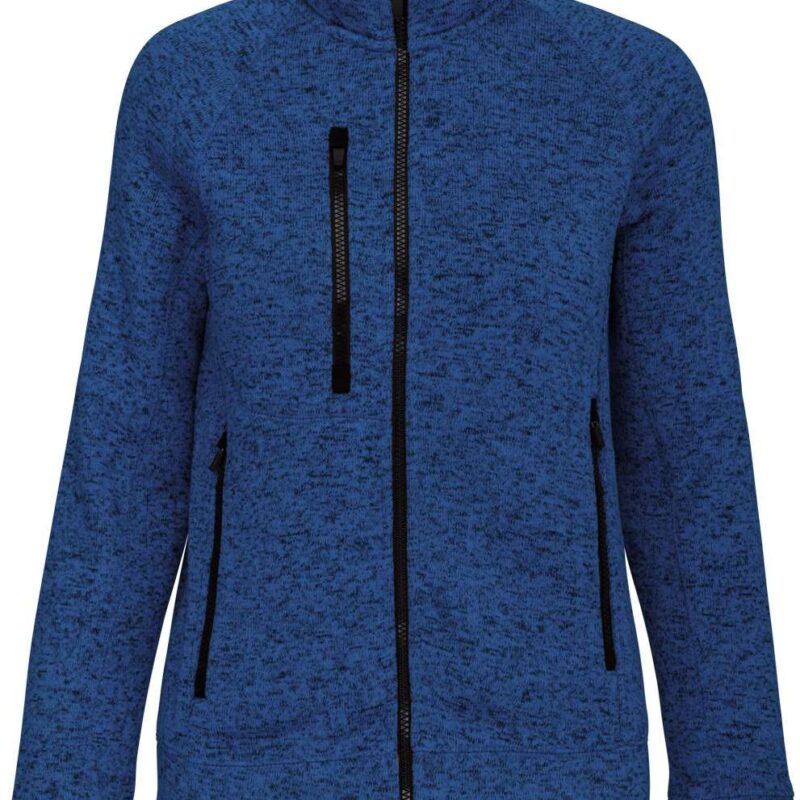 ka9107-light_royal_blue_melange-a1 Kariban LADIES' FULL ZIP HEATHER JACKET - Light Royal Blue Mélange