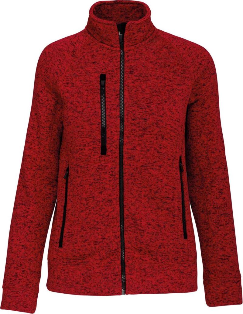 ka9107-red_melange-a1 Kariban LADIES' FULL ZIP HEATHER JACKET - Red Melange