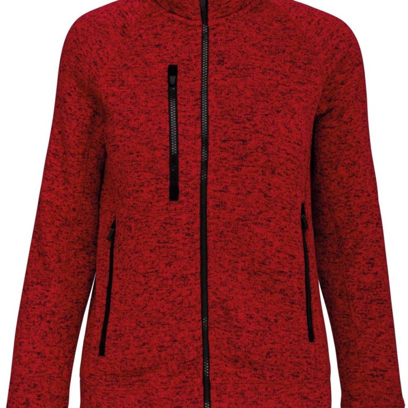 ka9107-red_melange-a1 Kariban LADIES' FULL ZIP HEATHER JACKET - Red Melange
