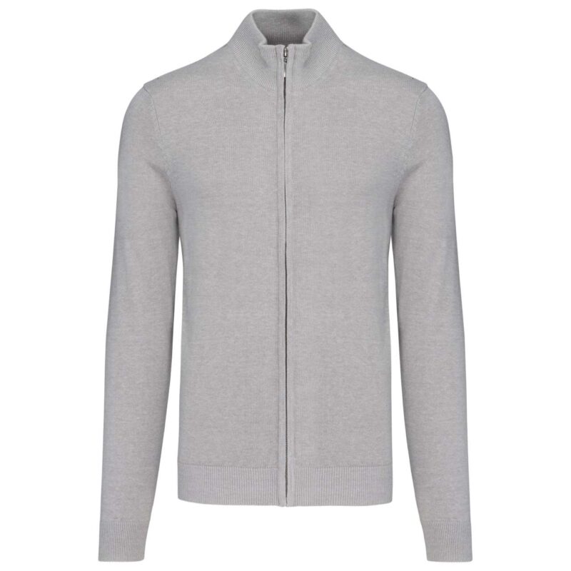 ka961-grey_melange-a2 Kariban MEN FULL CARDIGAN ZIP - Γκρι Μελανζέ