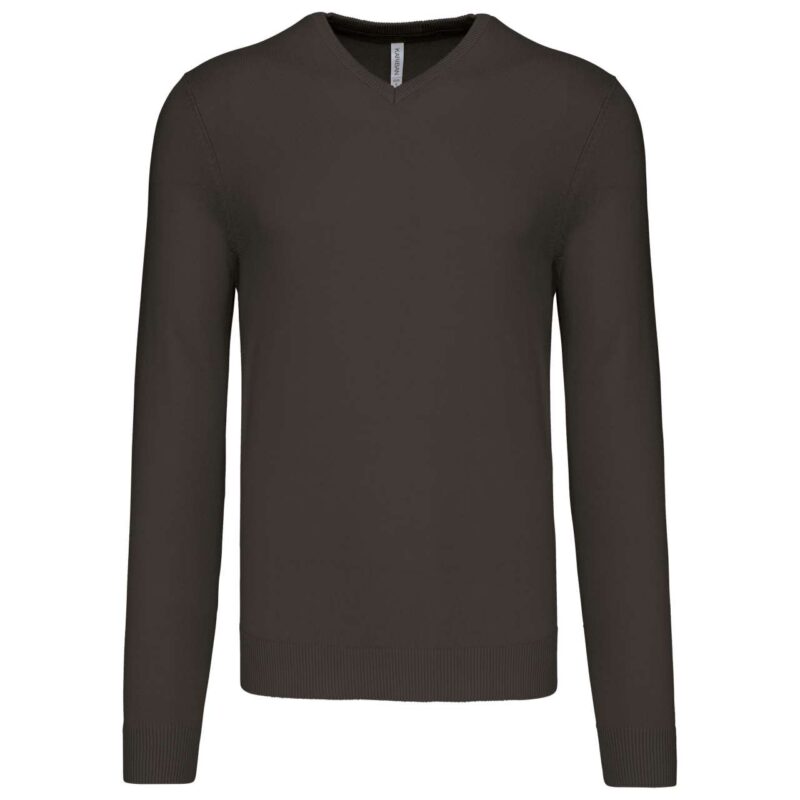 ka965-dark_grey-a1 Kariban MEN V-NECK JUMPER - Σκούρο Γκρι