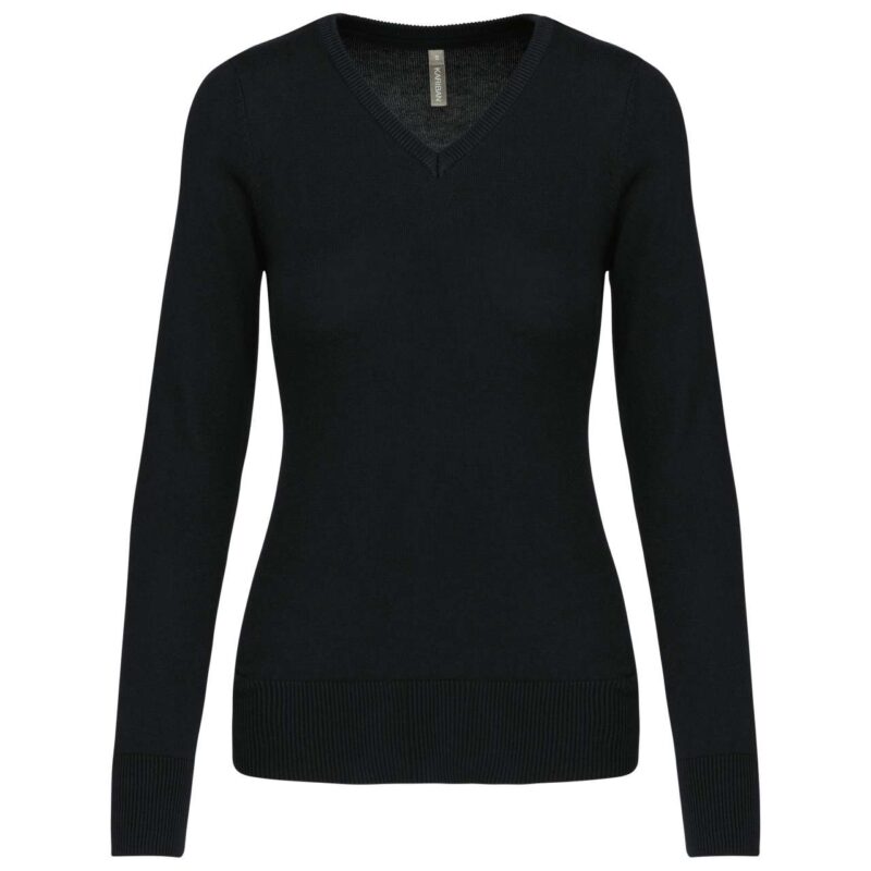 Kariban LADIES V-NECK JUMPER - Μαύρο
