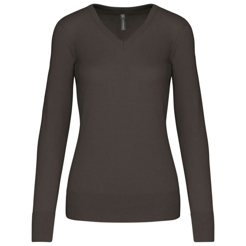 Kariban LADIES V-NECK JUMPER - Σκούρο Γκρι