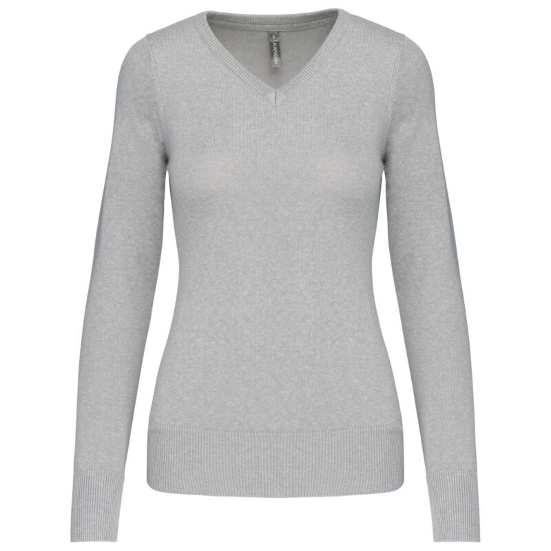 Kariban LADIES V-NECK JUMPER - Γκρι Μελανζέ