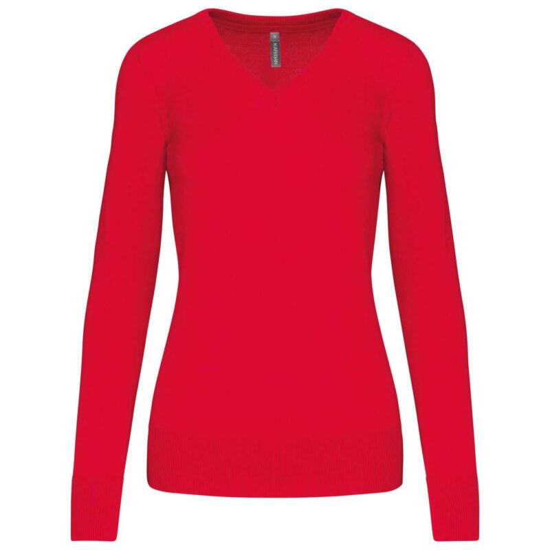 Kariban LADIES V-NECK JUMPER - Κόκκινο
