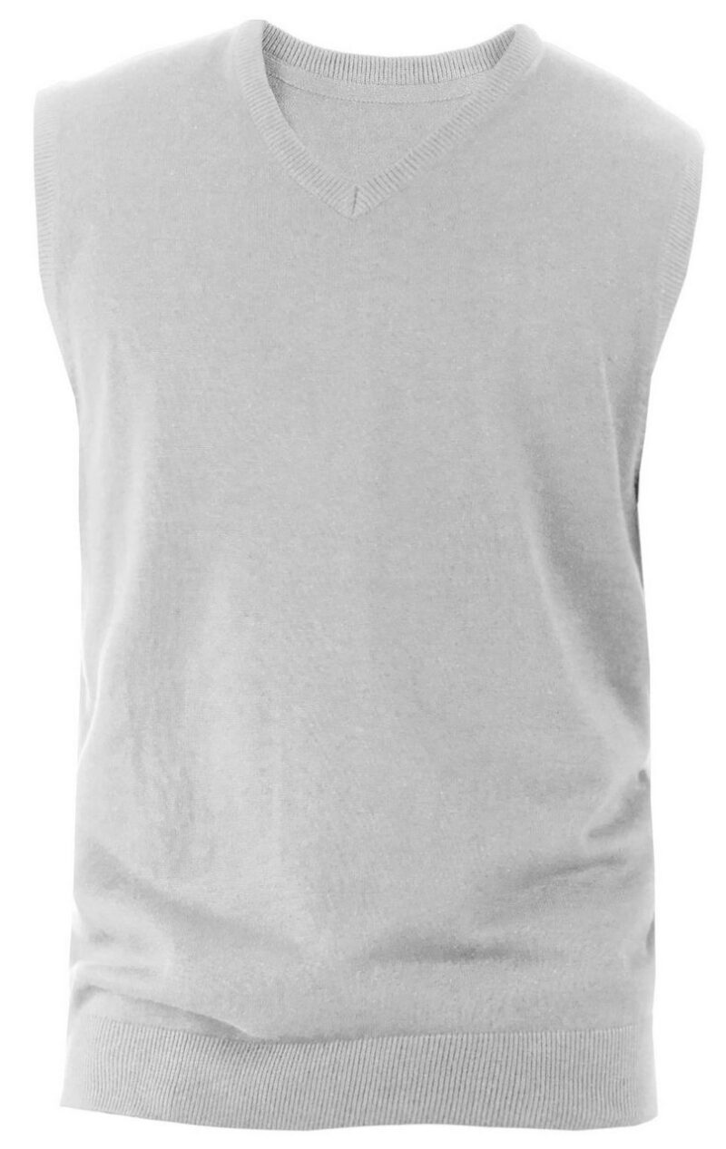 Kariban JUMPER για MEN, SLEEVELESS, V-NECK - Γκρι Μελανζέ