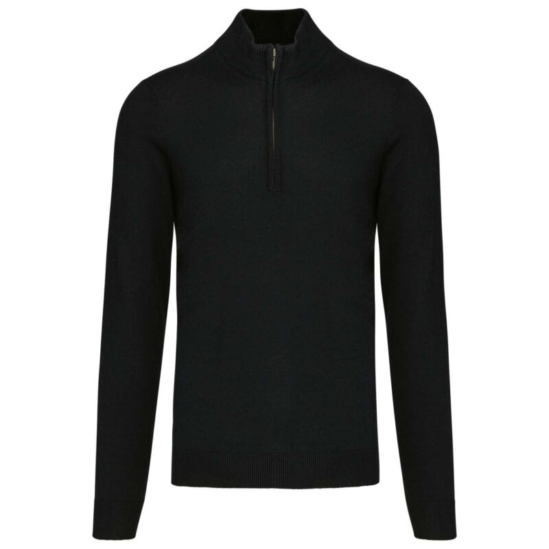 ka970-black-a1 Kariban Ανδρικό ZIP NECK JUMPER - Μαύρο