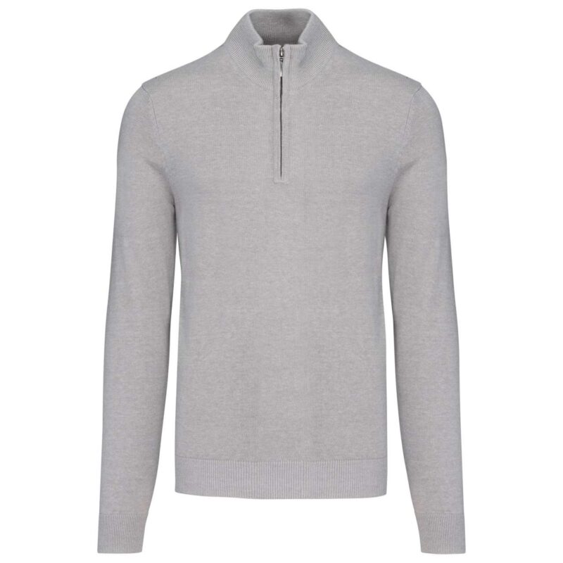 ka970-grey_melange-a1 Kariban Ανδρικό ZIP NECK JUMPER - Γκρι Μελανζέ