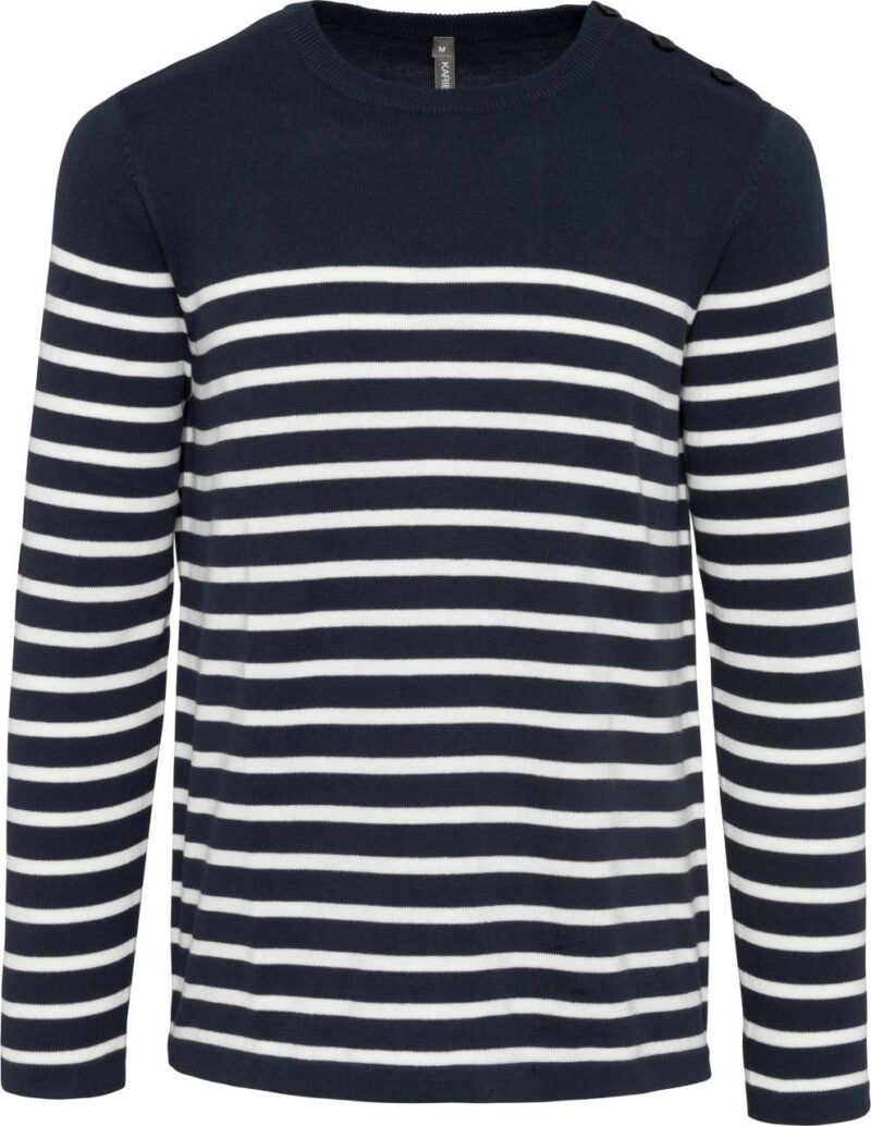 ka989-striped_navyoff_white-a1 Kariban JUMPER SAILOR για MEN - Striped Navy/Off White