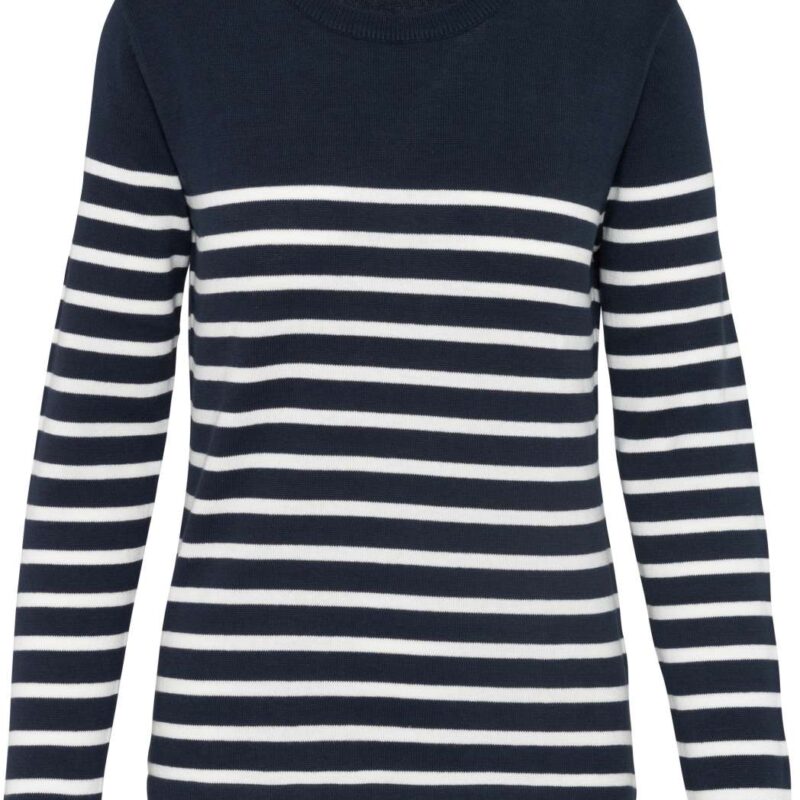 ka990-striped_navyoff_white-a1 Kariban LADIES' SAILOR JUMPER - Striped Navy/Off White