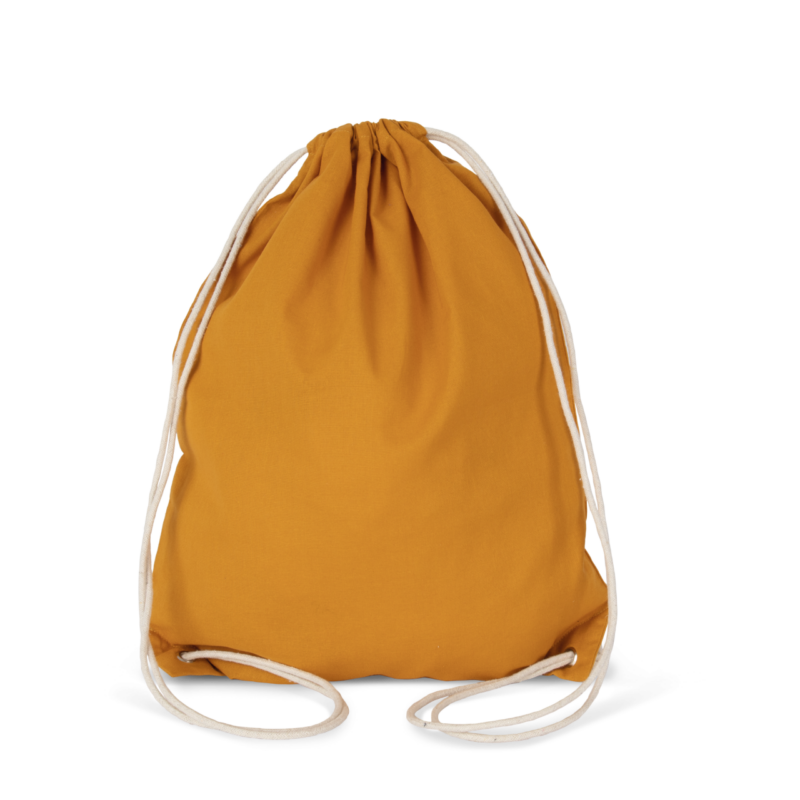ki0125-curcuma-a1 Kimood COTTON DRAWSTRING BACKPACK - Curcuma