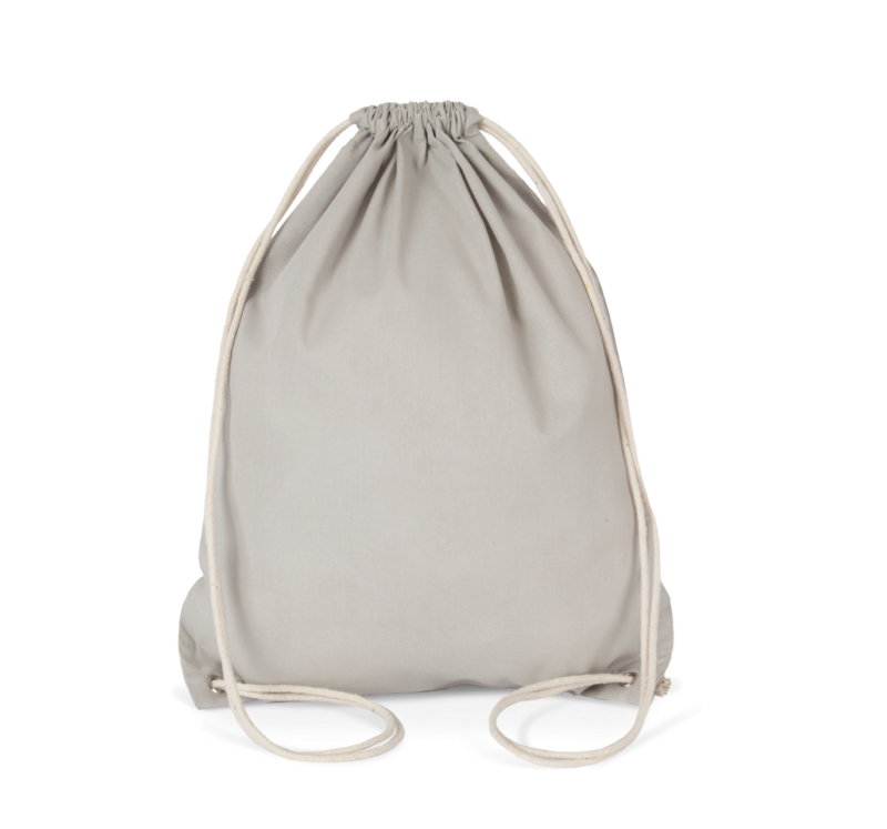Kimood COTTON DRAWSTRING BACKPACK - Snow Grey