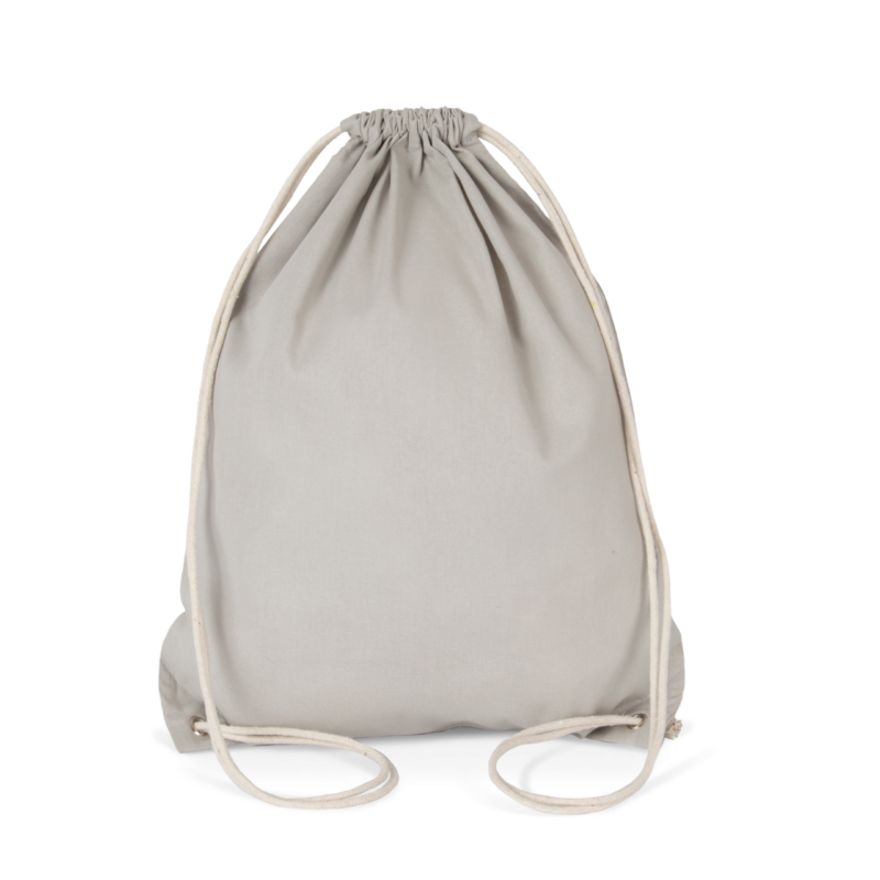 Kimood COTTON DRAWSTRING BACKPACK - Snow Grey