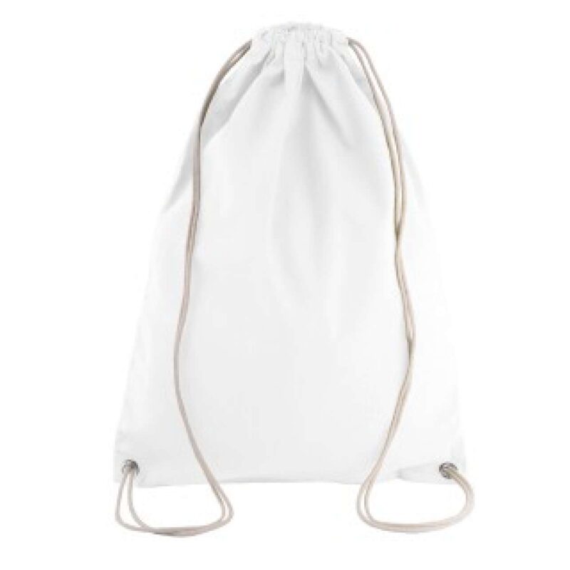 ki0125-white-a1 Kimood COTTON DRAWSTRING BACKPACK - Λευκό